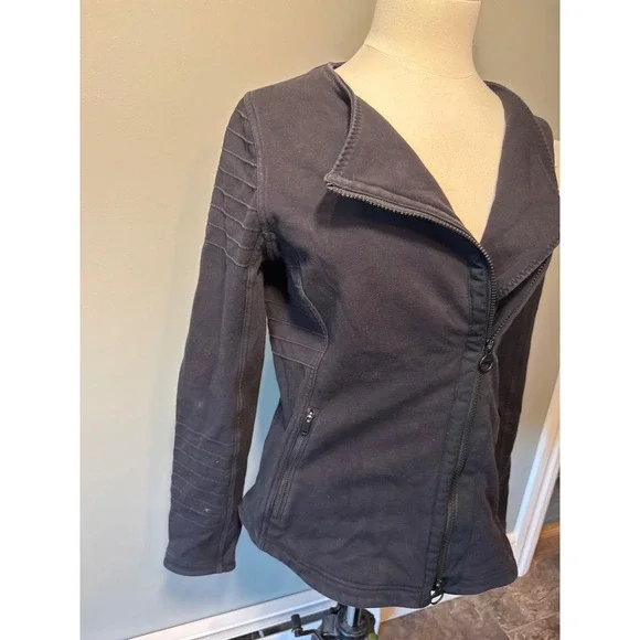 Athleta Jacket‎ Full Zip Black Detail Womens Size M EUC - Picture 5 of 7